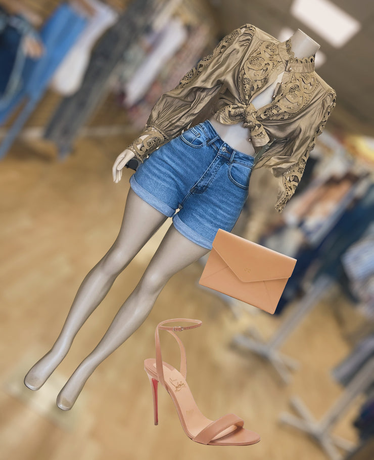 Classy Detail Button Up Top (Tan)