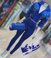 On the go Stretch pants and jacket set ( electric blue)