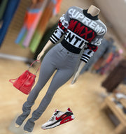 Supermo Writing On The Wall Sweater (Grey)