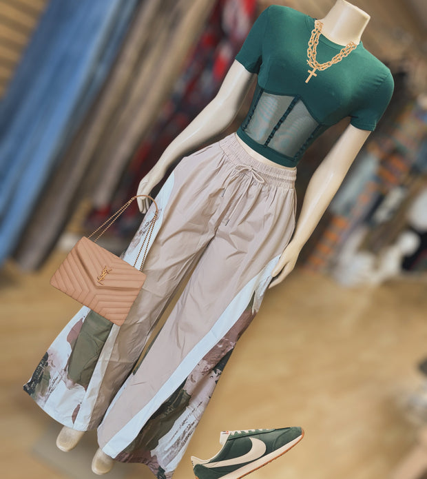 Mesh Bottom Cotton Top (Olive)