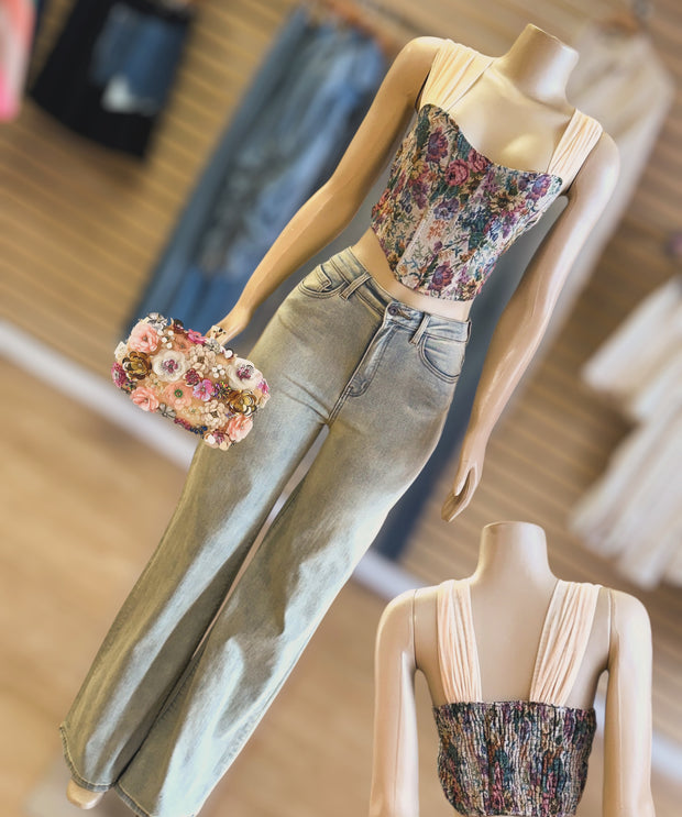 TAPESTRY TULLE STRAP Corest TOP