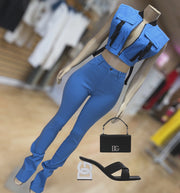 The Side Snap Vest Jacket (Sky Blue)