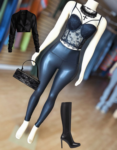 Flowers and Lace Corest TOP ( Black)