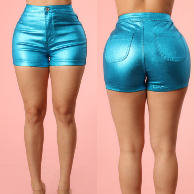 Shimmer Shorts ( Turquoise Blue)