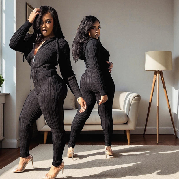 Hello Fall Sweater Set (Black)