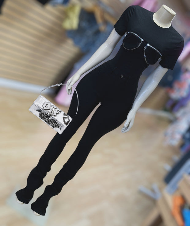 Zipper Bra Top (Black)