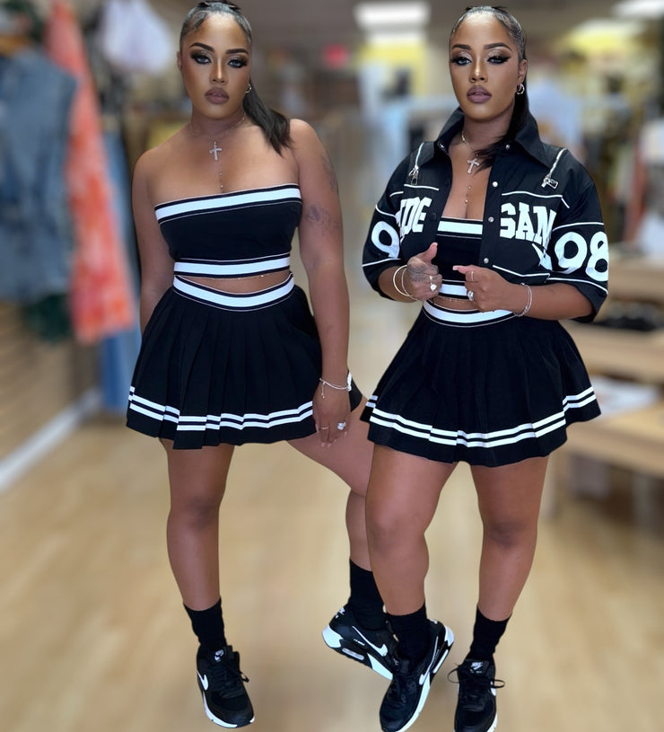 Skirt Set Track Star (black and white)