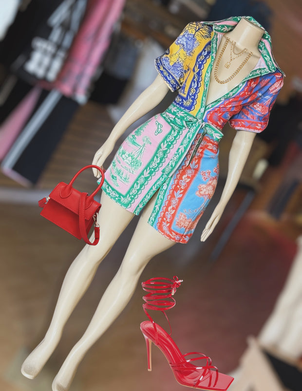 The Belt Shirt Print Dress