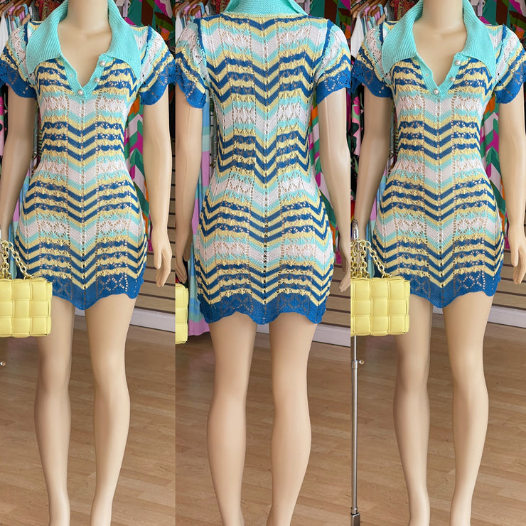 Crochet Dress with Layers of Color Dress