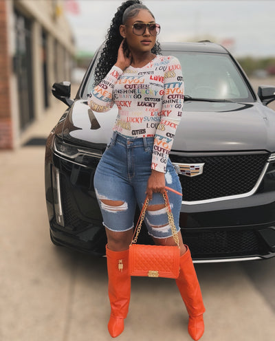 knee Stress Denim Shorts