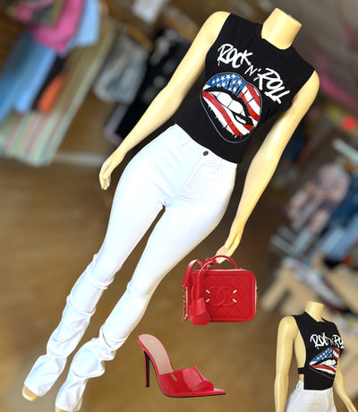 Us Flag Rock'n'roll Side View Top