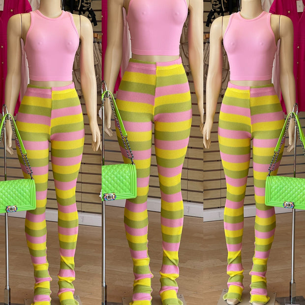 The “Candy Land” Extended Length Leggings (Yellow Color)