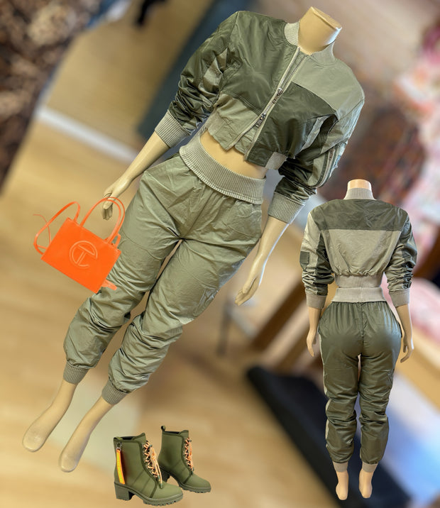 Double Color Wind Breaker JACKET & PANTS SET