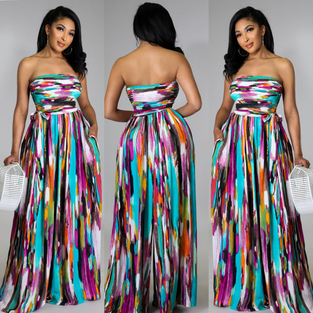 Let It Flow Wide Leg Belt Jumper