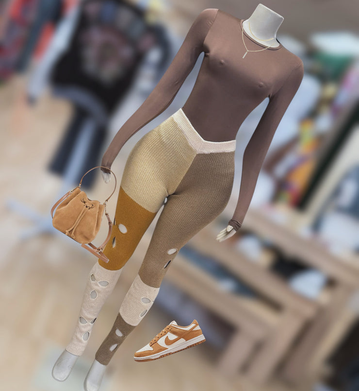 The Prefect Long Sleeve Smooth Bodysuit Top ( Mocha)