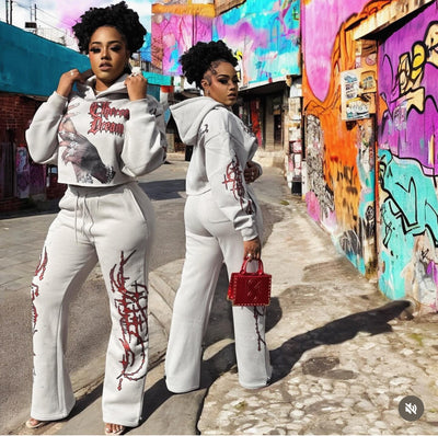 Thick Metallic Printed Sweater/Hoddie