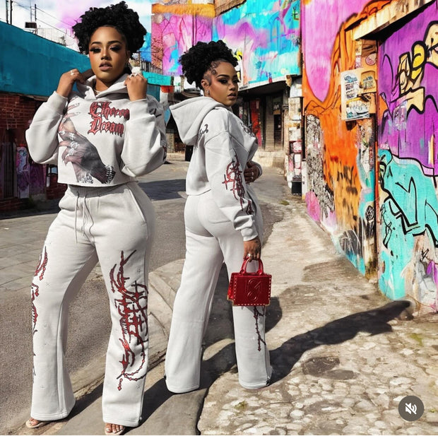 Thick Metallic Printed Sweater/Hoddie