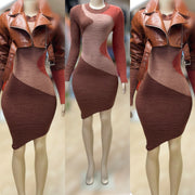 She Soft and Warm  Dress ( Brown)