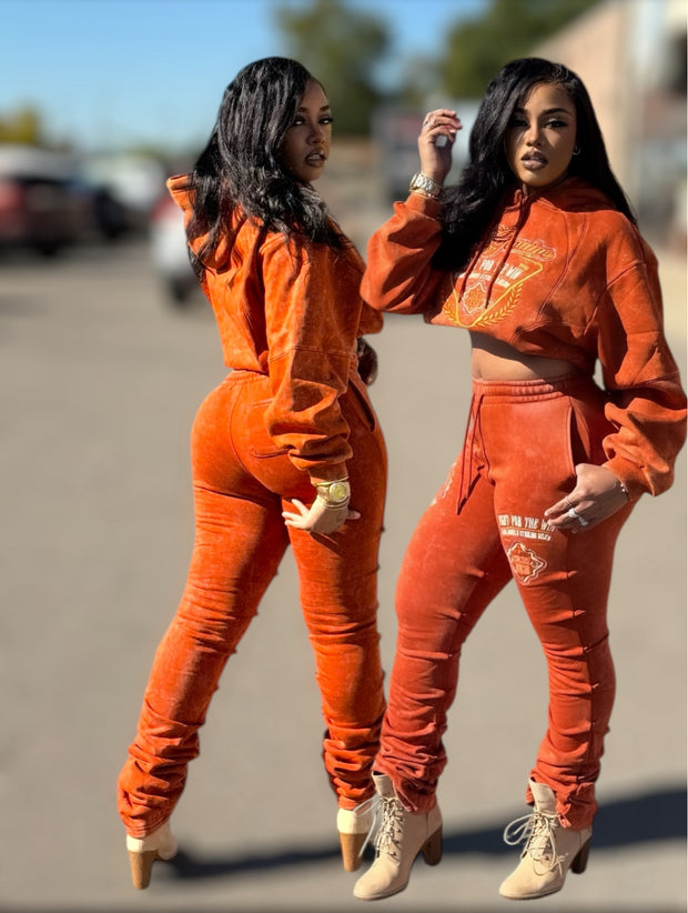 Rise Above StackJogger/ Pants Set (Burnt Orange)