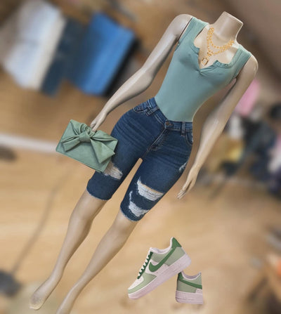 V Bodysuit (Green)