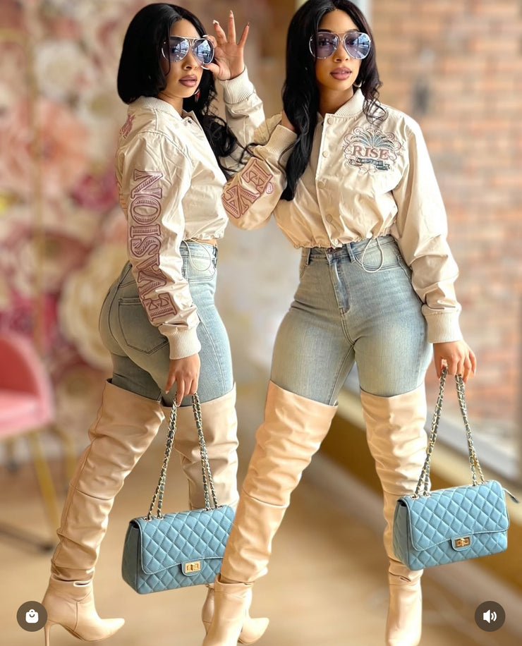 Faux Leather Oversized Light Denim Color Purse