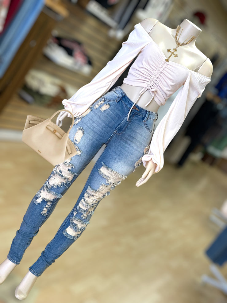 Pull It Tight Sheer Arm Top