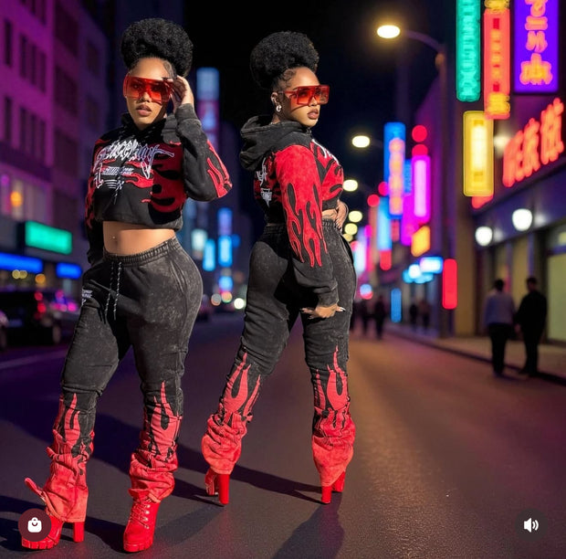 Flames x Sport x Fun Thick Jogger Set