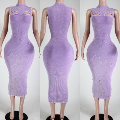 The Detail and Right Fitted Dress ( Lavender)