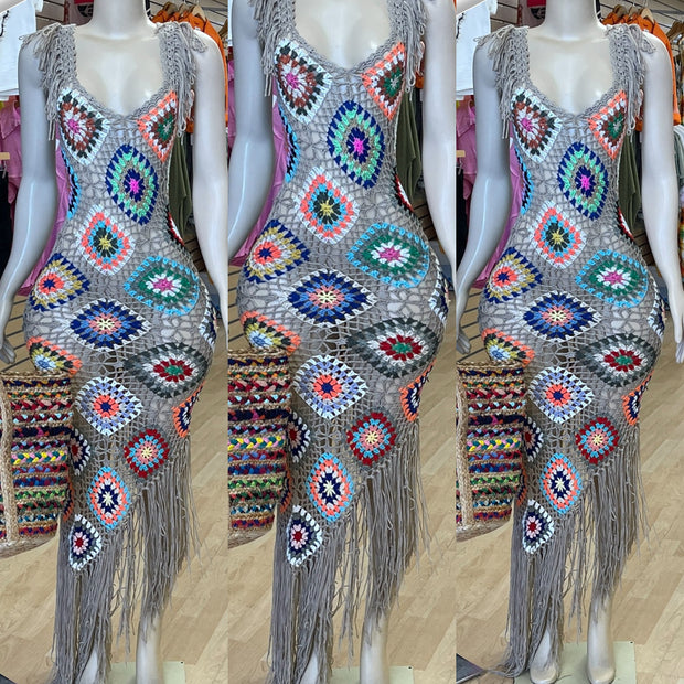 Multi Color Crochet Dress