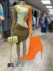 She Soft and Warm  Dress ( Orange)