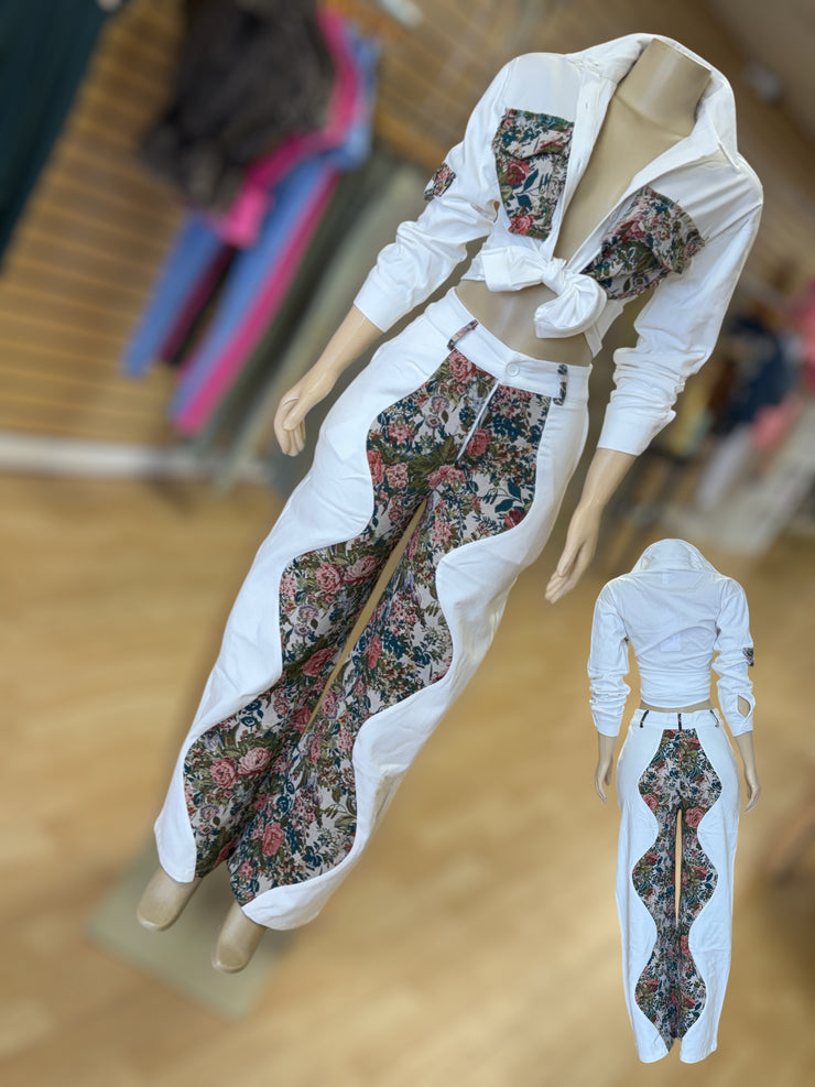 LONG SLEEVE Button Up Flower Garden SHIRT