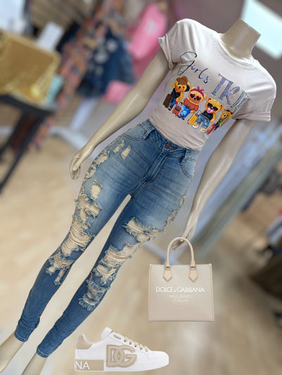 Girls Trip " Bling Bling" Tee ( tan)