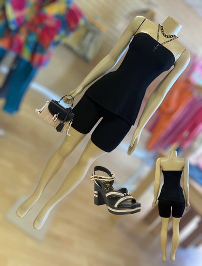 RIBBED Tube & Short SET (Black)