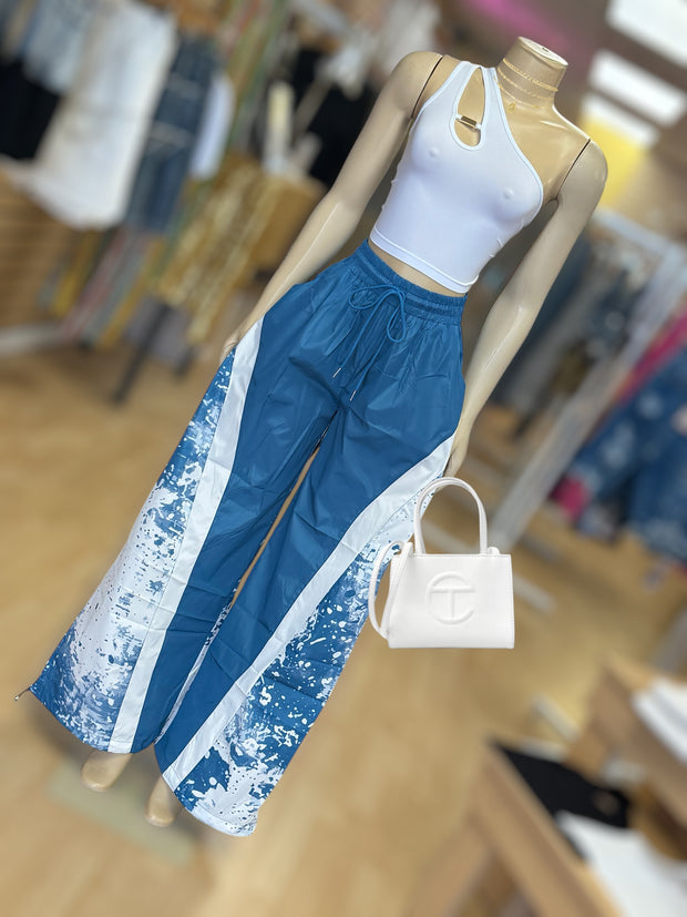 Wind Breaker Blue and White Joggers