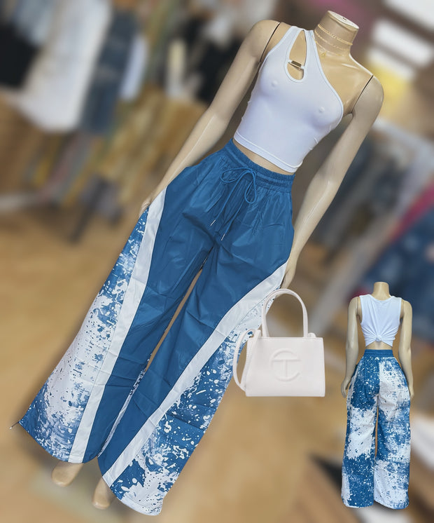 Wind Breaker Blue and White Joggers