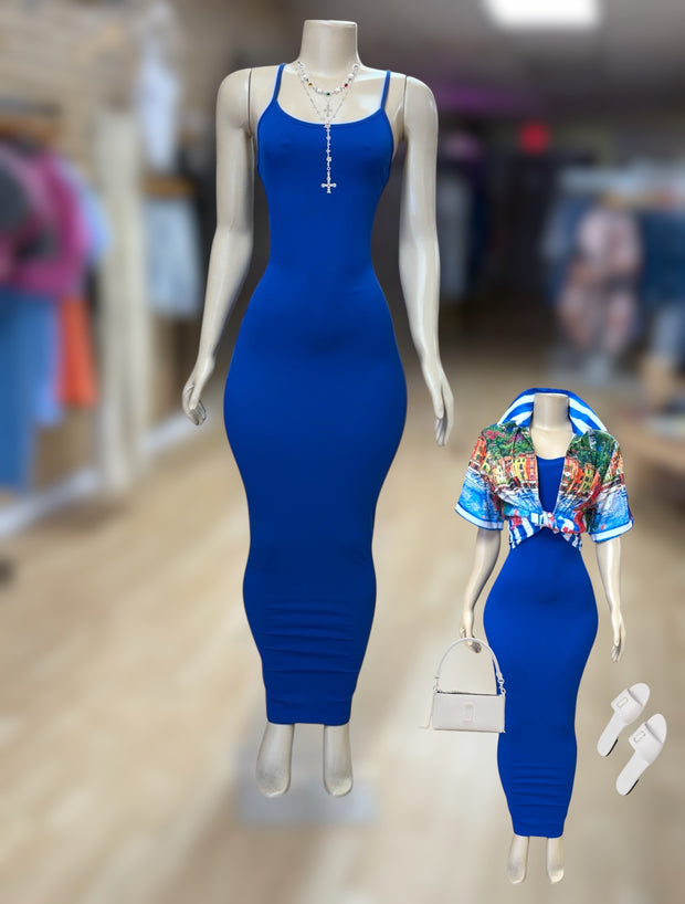 Cotton Prefect Mermaid Dress (Blue)