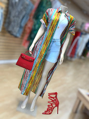 Striped Pocket Long Shirt Dress/Shirt