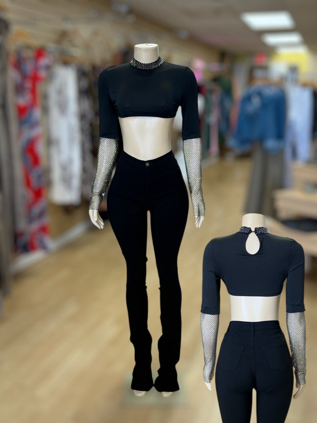 Bling on the Arm Crop Top