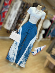 Wind Breaker Blue and White Joggers