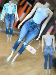 The Faded Out Jeans With Side Button