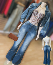 Rodeo  Acid Washed High Rise Flare Jean