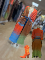 Open Color Tones Thick Long Cardigan
