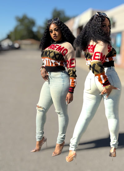 Supermo Writing On The Wall Sweater (Tan)