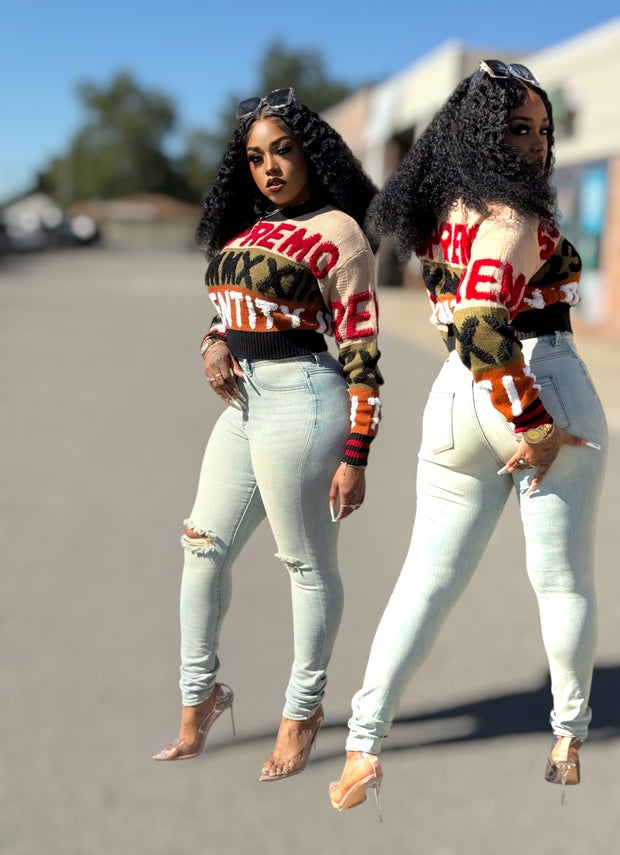 Supermo Writing On The Wall Sweater (Tan)