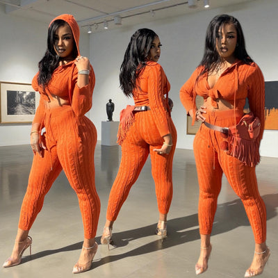Hello Fall Sweater Set (Burt Orange)