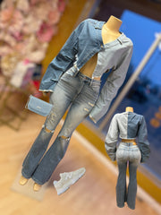 Side by Side Denim long Arm Jacket