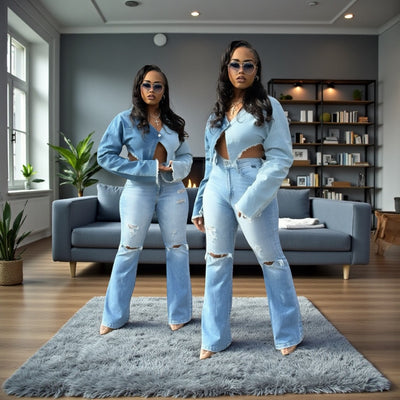 Side by Side Denim long Arm Jacket