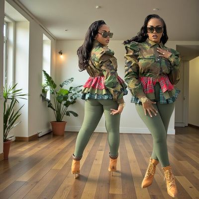 CONTRAST CAMO LS JACKET/TOP