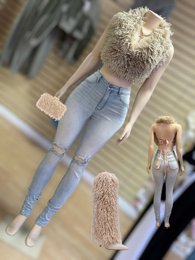 Shaggy Back Tie Top