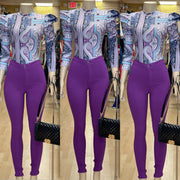 Custom Print Colors Bodysuit( Purple)